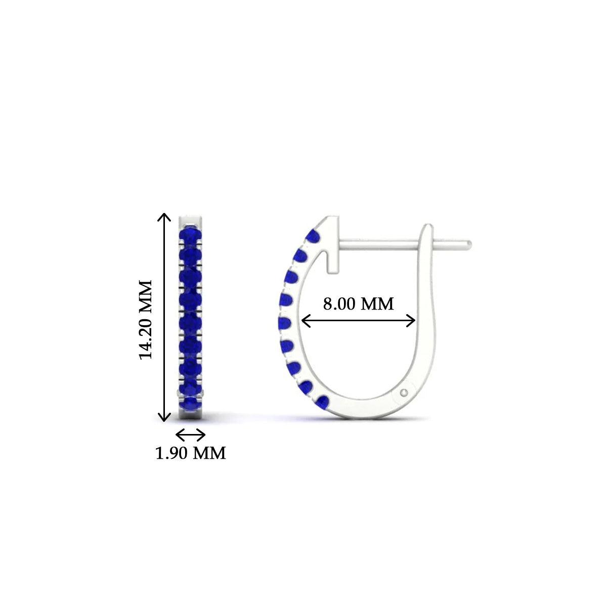 Round Cut 0.25 Ct Diamond Hoop Earrings