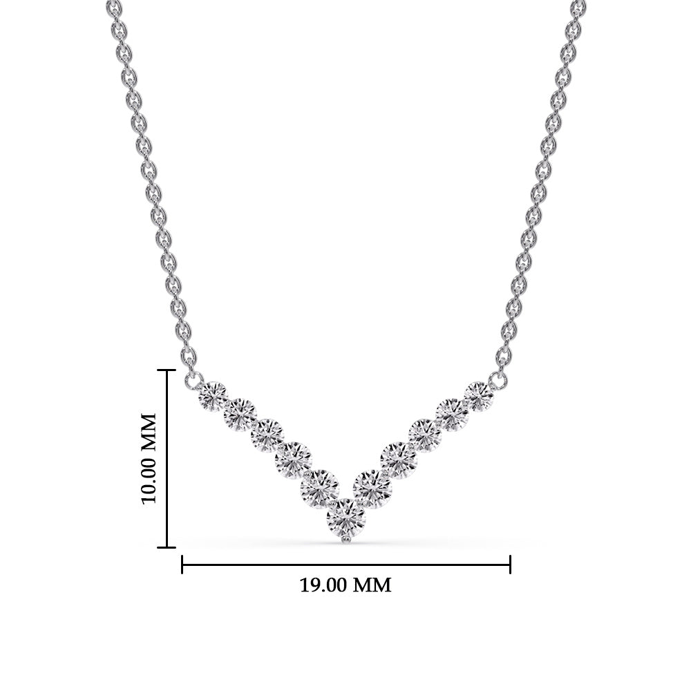 Round Graduated V-Necklace