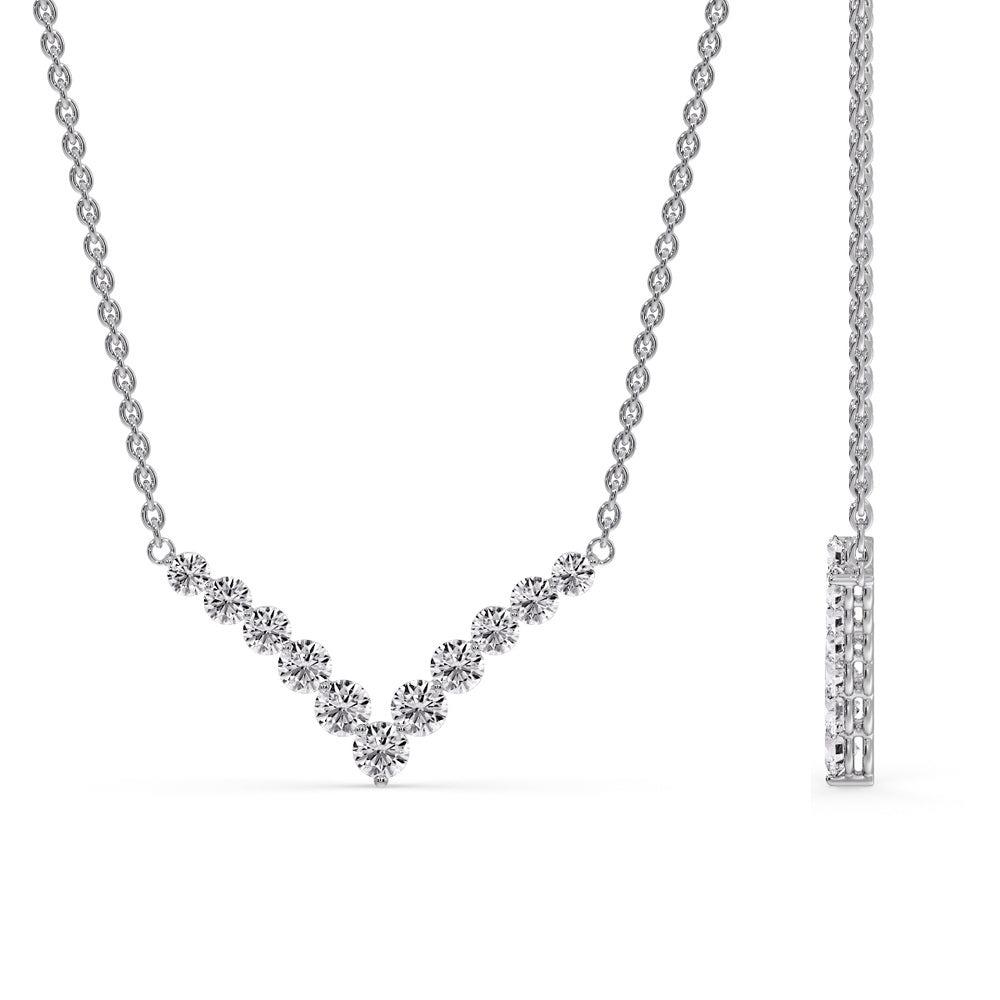 Round Graduated V-Necklace