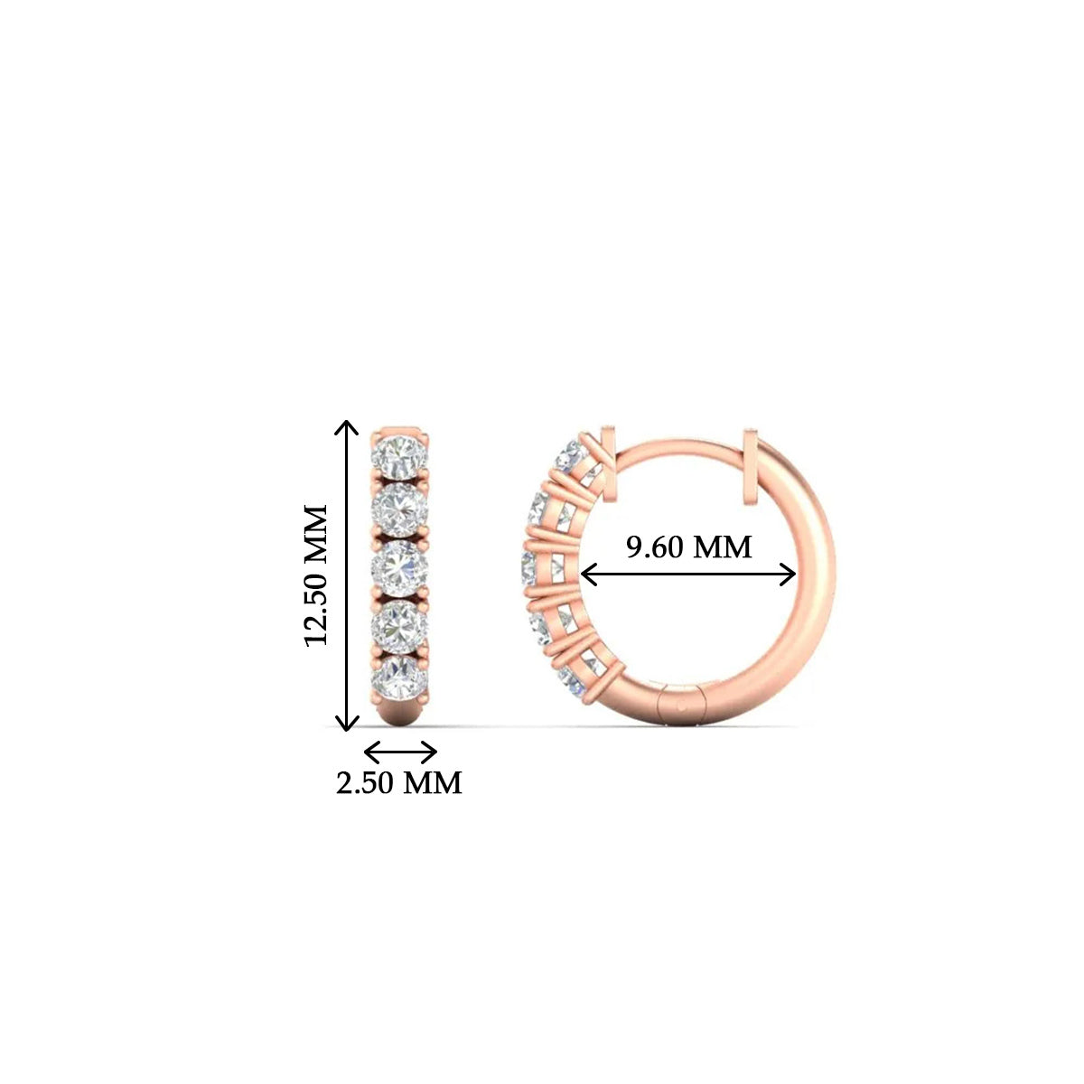 1/2 Carat Stunning Five Stone Huggie Hoops