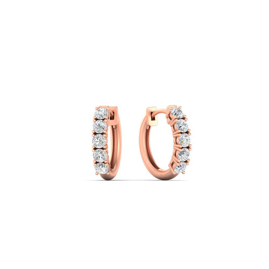 1/2 Carat Stunning Five Stone Huggie Hoops