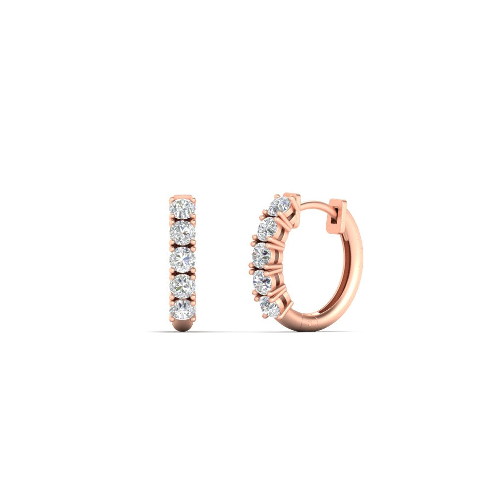1/2 Carat Stunning Five Stone Huggie Hoops