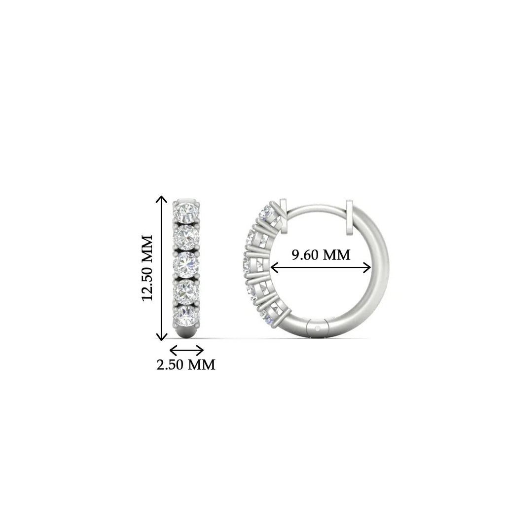 1/2 Carat Stunning Five Stone Huggie Hoops