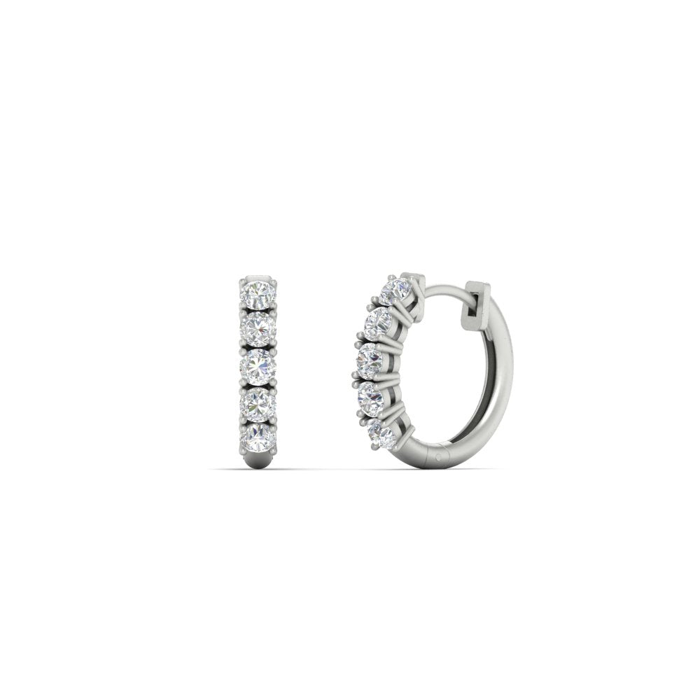 1/2 Carat Stunning Five Stone Huggie Hoops