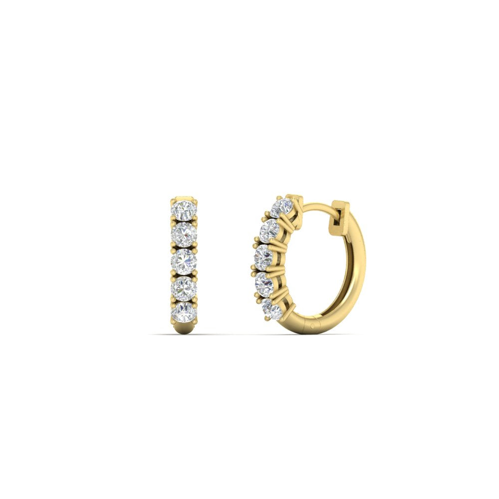 1/2 Carat Stunning Five Stone Huggie Hoops