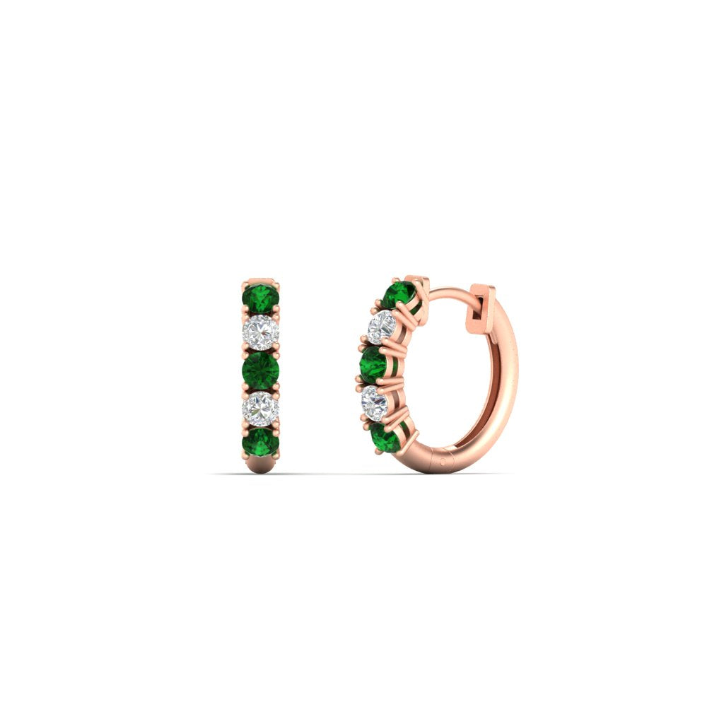 1/2 Carat Stunning Five Stone Huggie Hoops