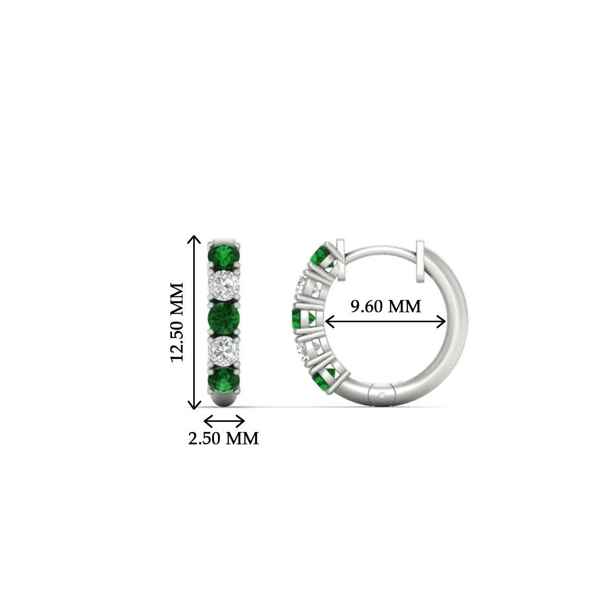 1/2 Carat Stunning Five Stone Huggie Hoops