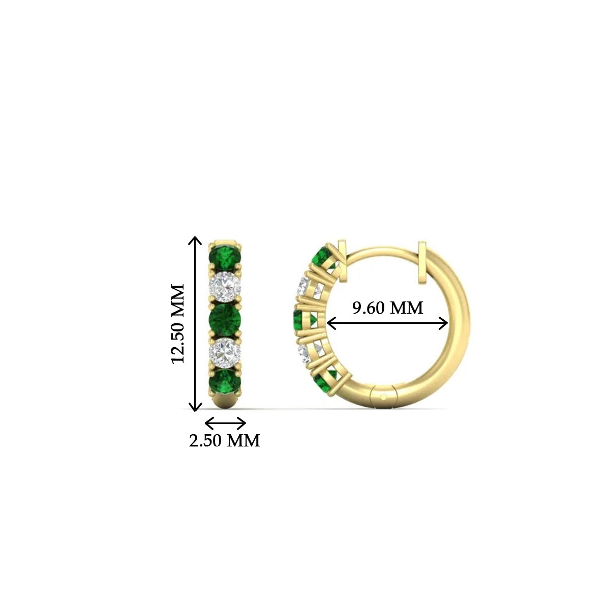 1/2 Carat Stunning Five Stone Huggie Hoops