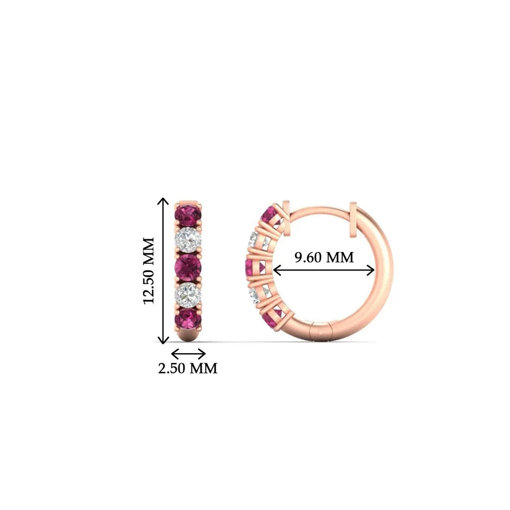 1/2 Carat Stunning Five Stone Huggie Hoops