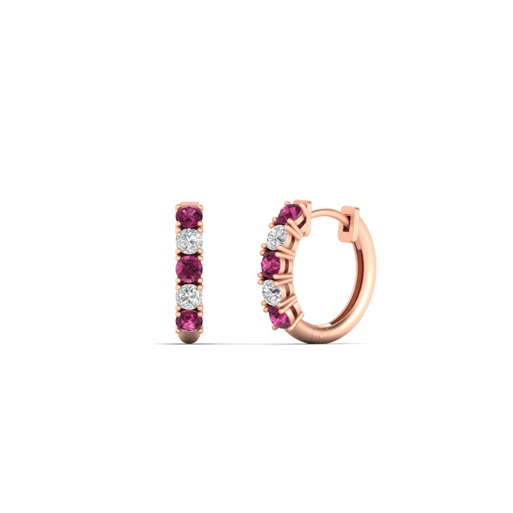 1/2 Carat Stunning Five Stone Huggie Hoops