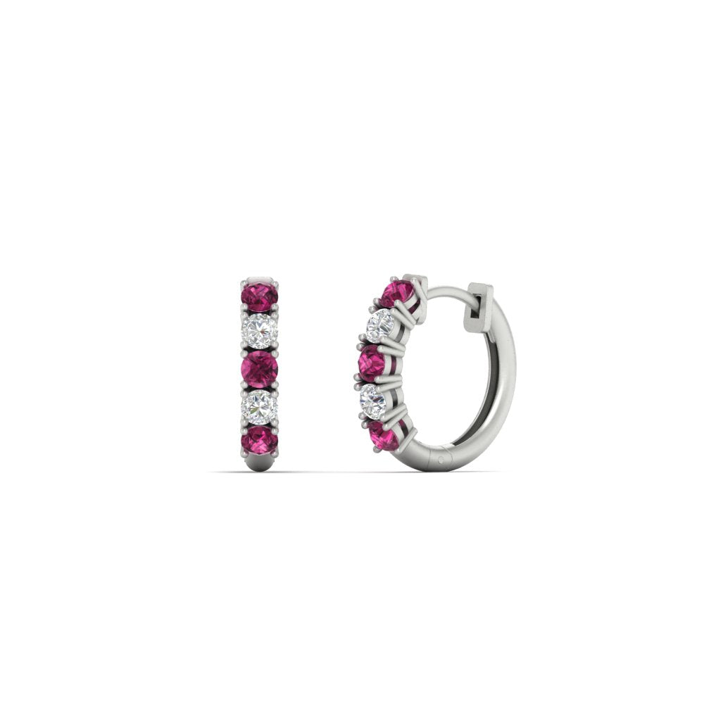 1/2 Carat Stunning Five Stone Huggie Hoops