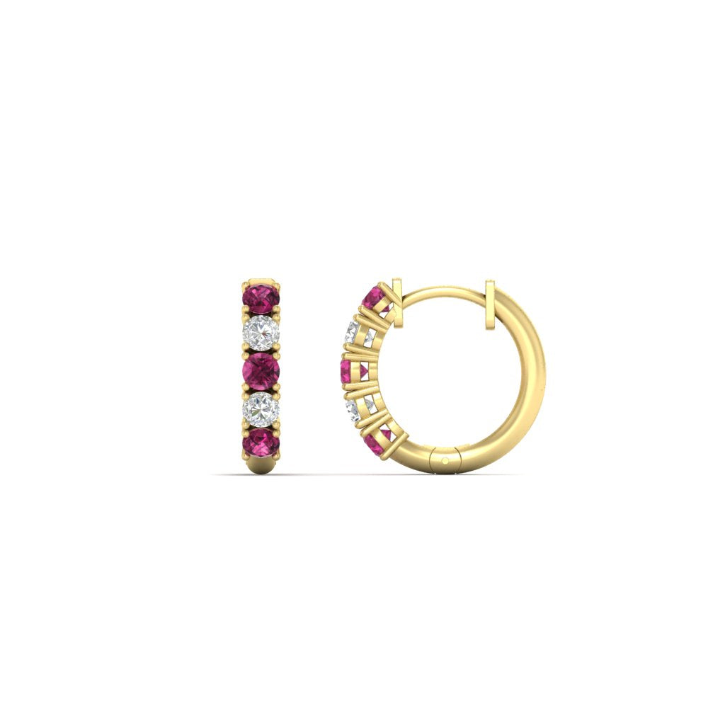 1/2 Carat Stunning Five Stone Huggie Hoops