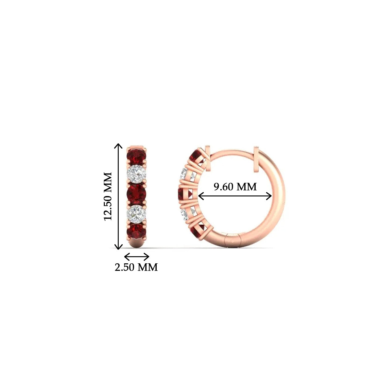 1/2 Carat Stunning Five Stone Huggie Hoops
