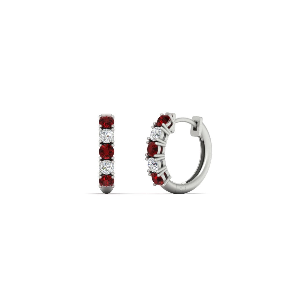 1/2 Carat Stunning Five Stone Huggie Hoops