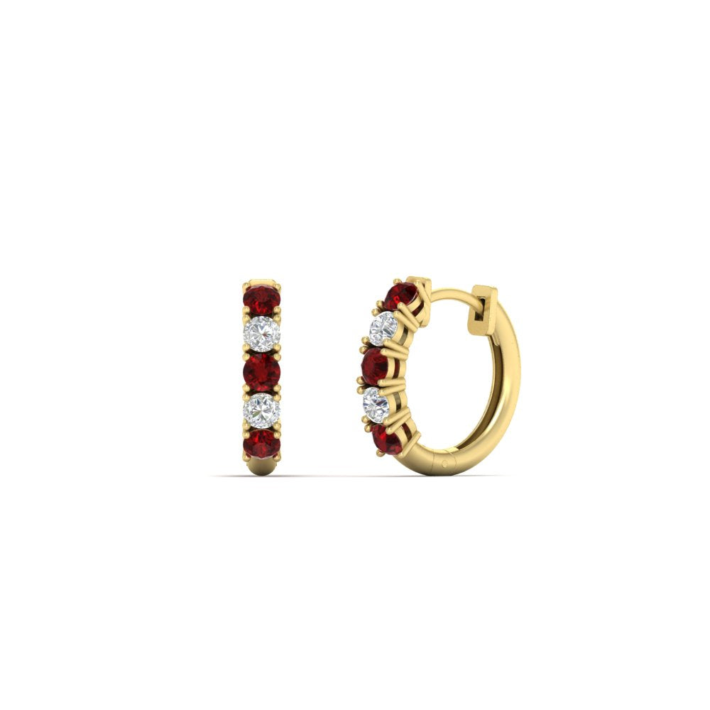 1/2 Carat Stunning Five Stone Huggie Hoops