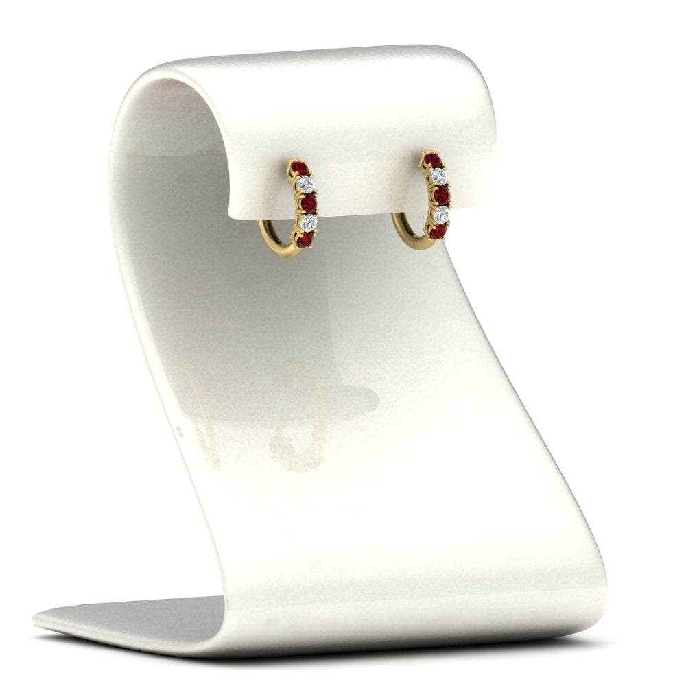 1/2 Carat Stunning Five Stone Huggie Hoops
