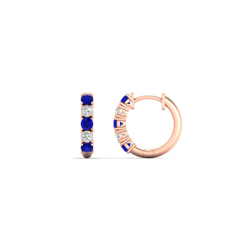 1/2 Carat Stunning Five Stone Huggie Hoops
