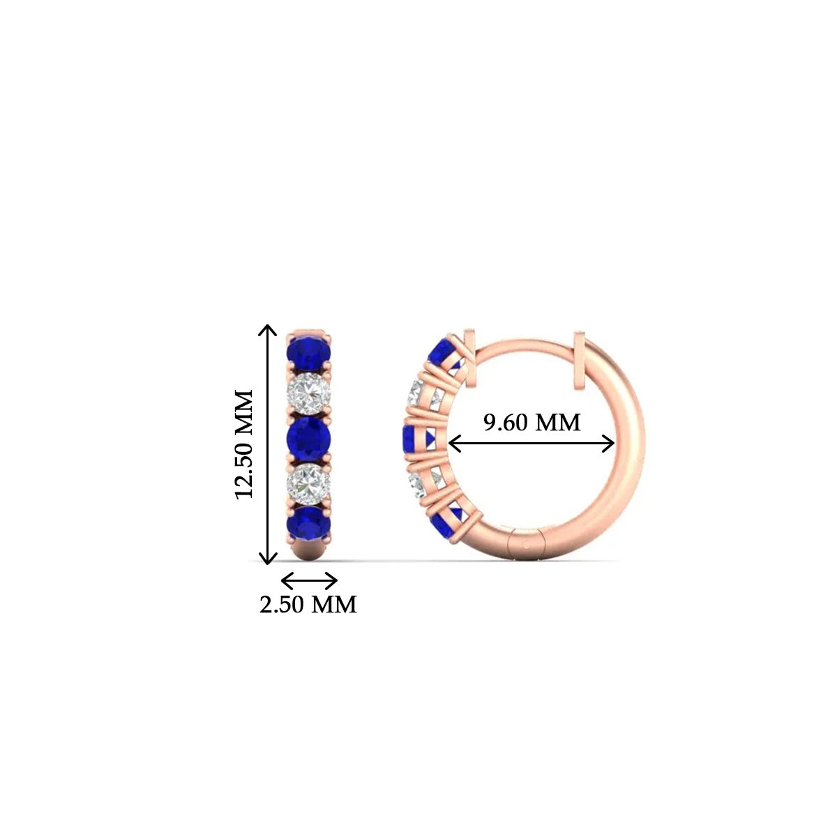 1/2 Carat Stunning Five Stone Huggie Hoops