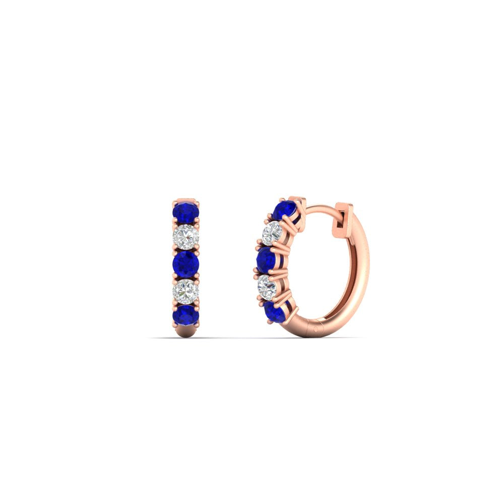 1/2 Carat Stunning Five Stone Huggie Hoops