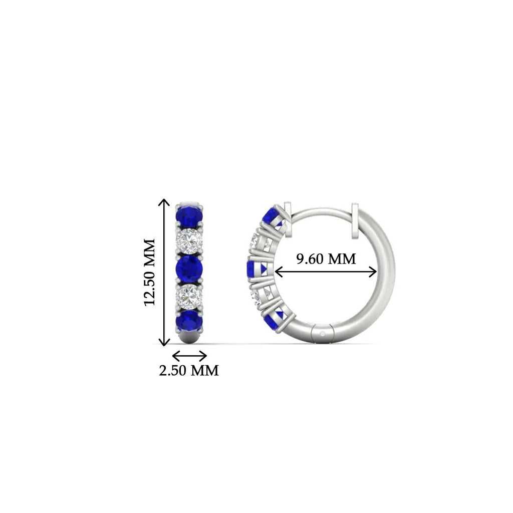 1/2 Carat Stunning Five Stone Huggie Hoops