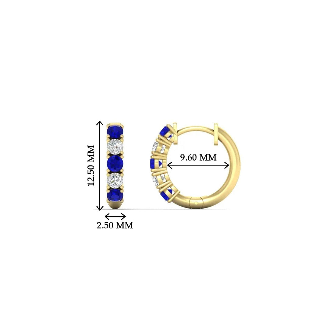 1/2 Carat Stunning Five Stone Huggie Hoops