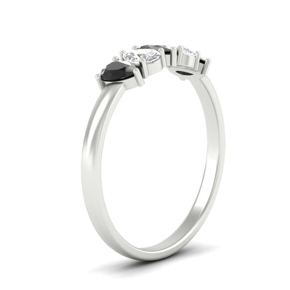 0.75 Carat 5 Stone Wedding Band Diamond Teardrop