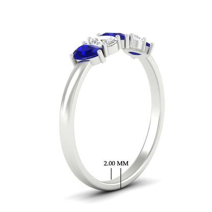 0.75 Carat 5 Stone Wedding Band Diamond Teardrop
