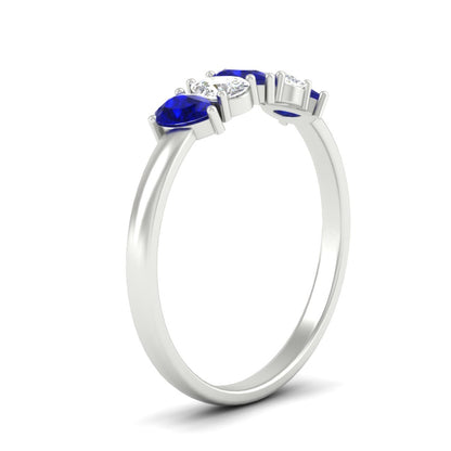 0.75 Carat 5 Stone Wedding Band Diamond Teardrop