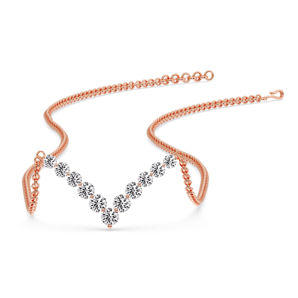 Round Graduated V-Necklace