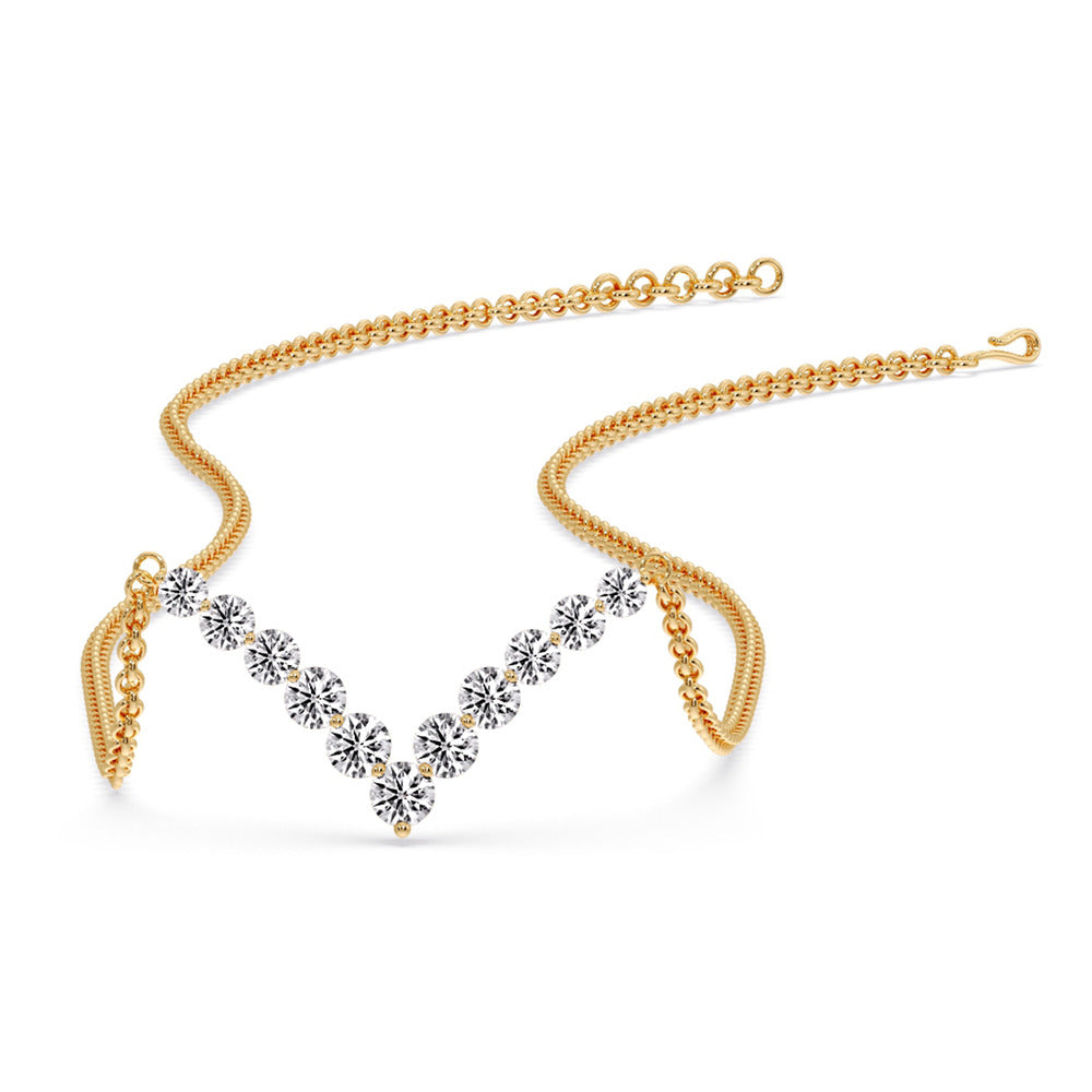 Round Graduated V-Necklace
