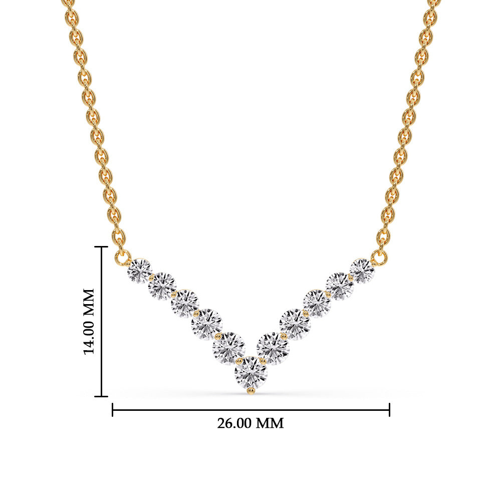 Round Graduated V-Necklace