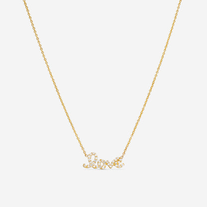 Roberto Coin Tiny Treasures 18K Yellow Gold Diamond Love Necklace 000994AYCHX0