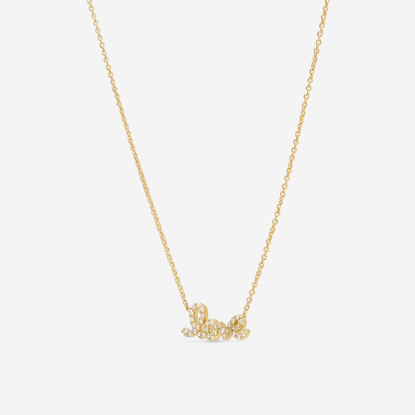 Roberto Coin Tiny Treasures 18K Yellow Gold Diamond Love Necklace 000994AYCHX0