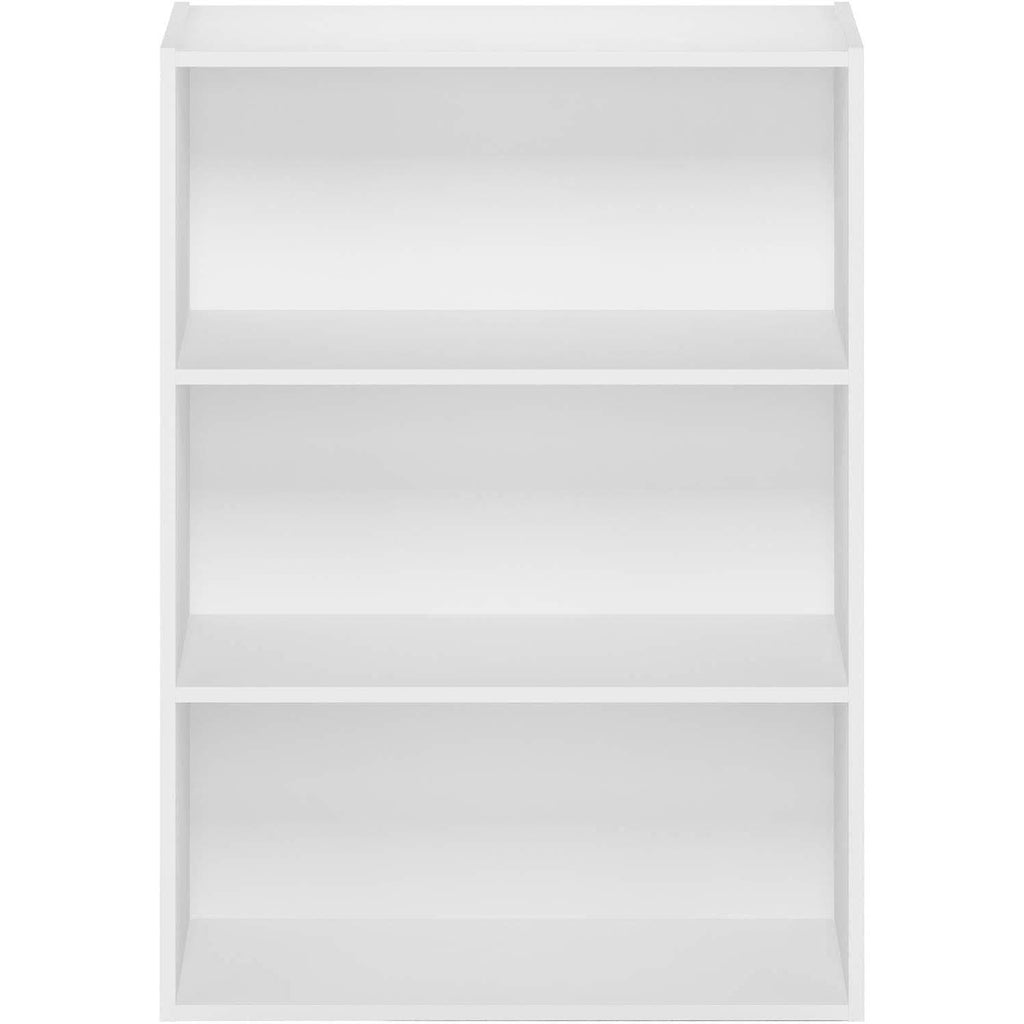 Pasir 3-Tier Open Shelf Bookcase White 31.5 Inch High