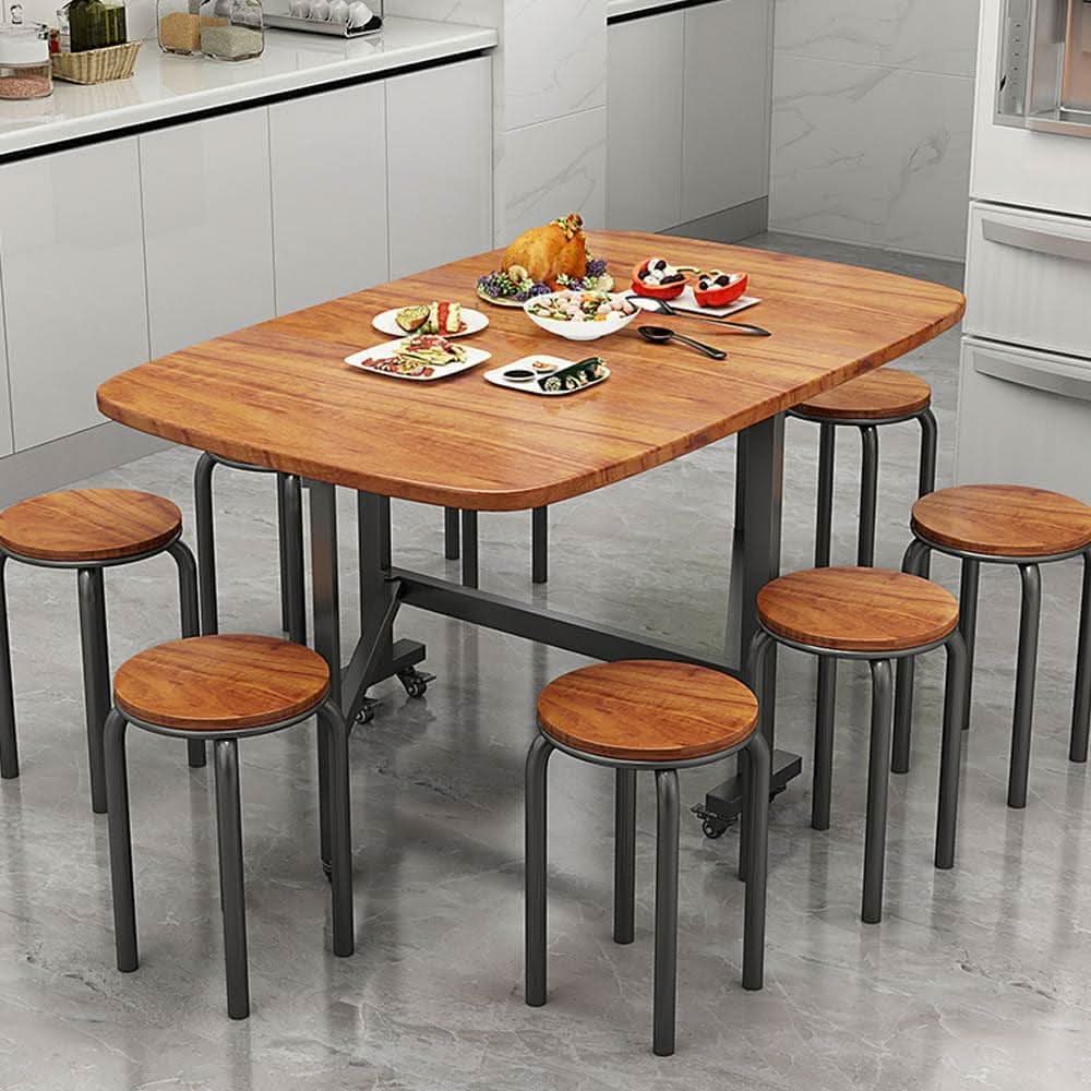 Forty Seven Inch Drop Leaf Folding Dining Table Solid Wood