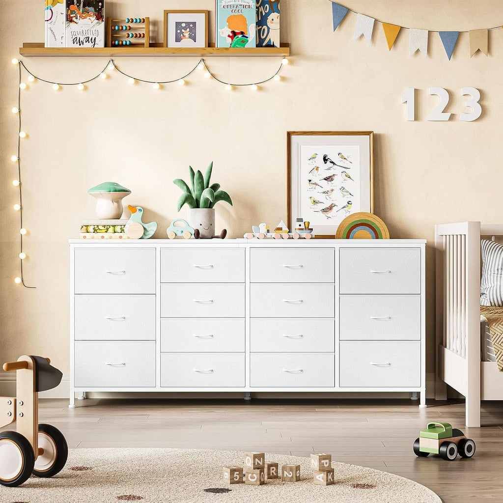 Ultramodern White 63 Inch TV Stand With Integrated Storage
