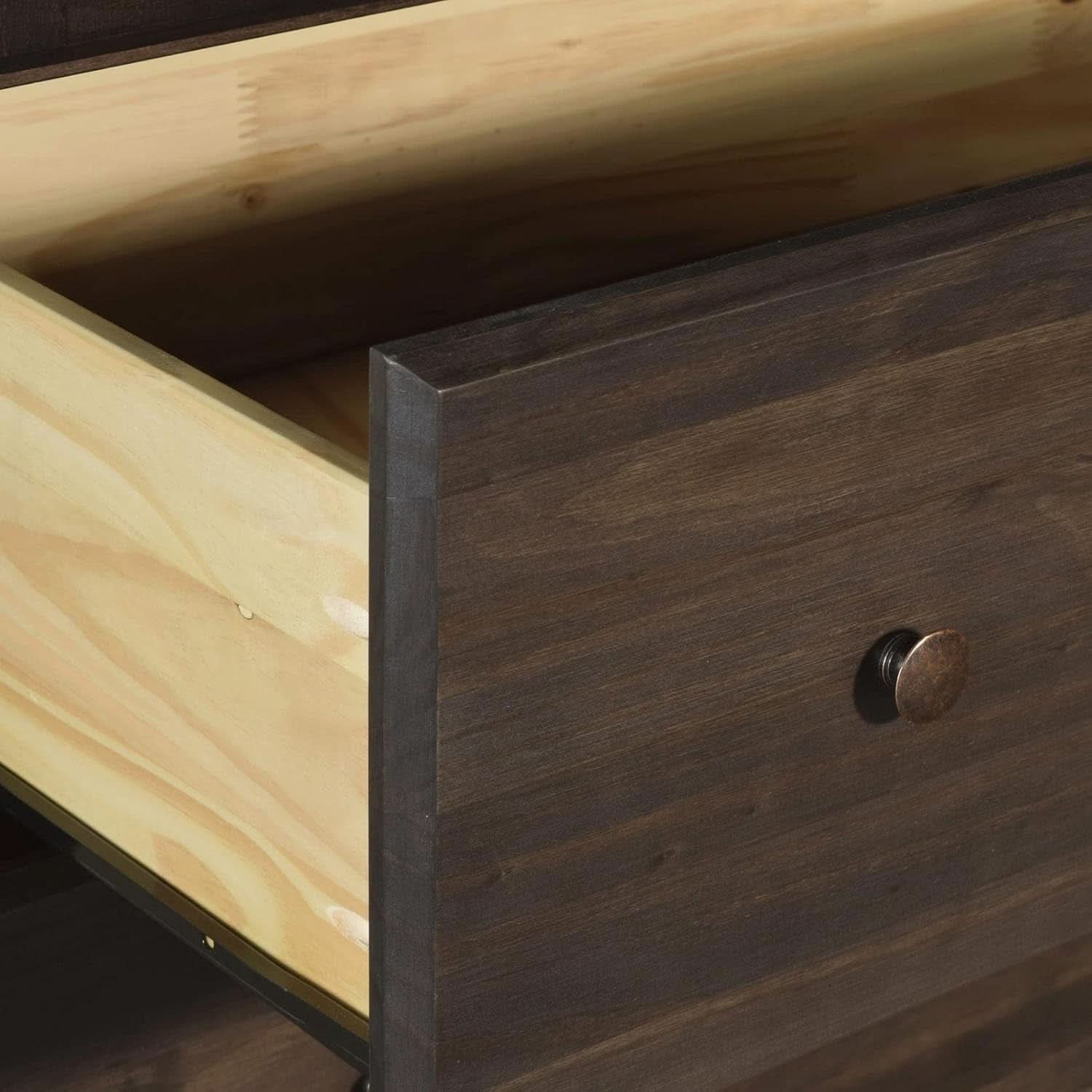Shaker 6 Drawer Dresser Espresso Finish Solid Wood
