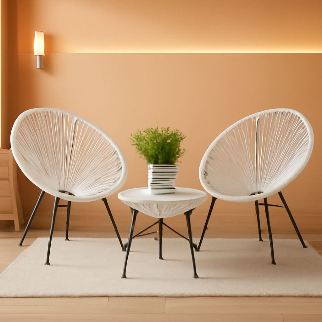 Acapulco White All-Weather Outdoor 3-Piece Patio Set
