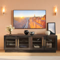 70 Inch TV Stand With Glass Cabinet Doors Modern Design