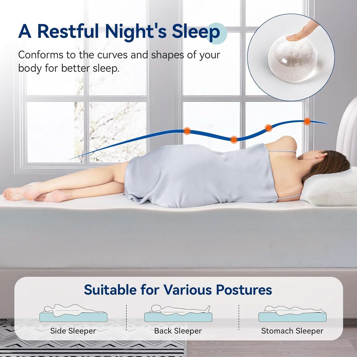 Memory Foam Mattress 12Inch Ultra Soft White Comfort