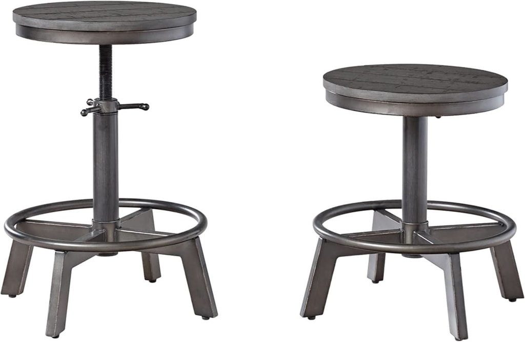 Torjin Gray Industrial Counter Height Stool Set of Two