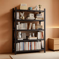 5 Tier Metal Wide Bookshelf Black Tall 72 Inch High