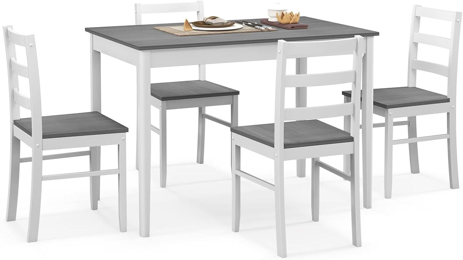 Handcrafted Solid Wood Mid Century Dinette Set Four