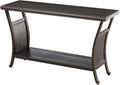 Elegant 50 Inch Outdoor Console Table with Shelves