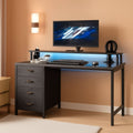 47 Inch Computer Desk With LED Lights For Home Office