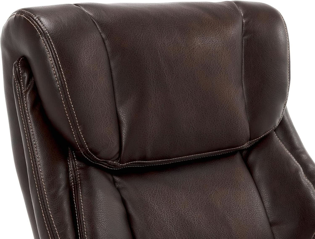 Bellamy Executive Office Chair With Memory Foam Cushions Brown Bonded Leather