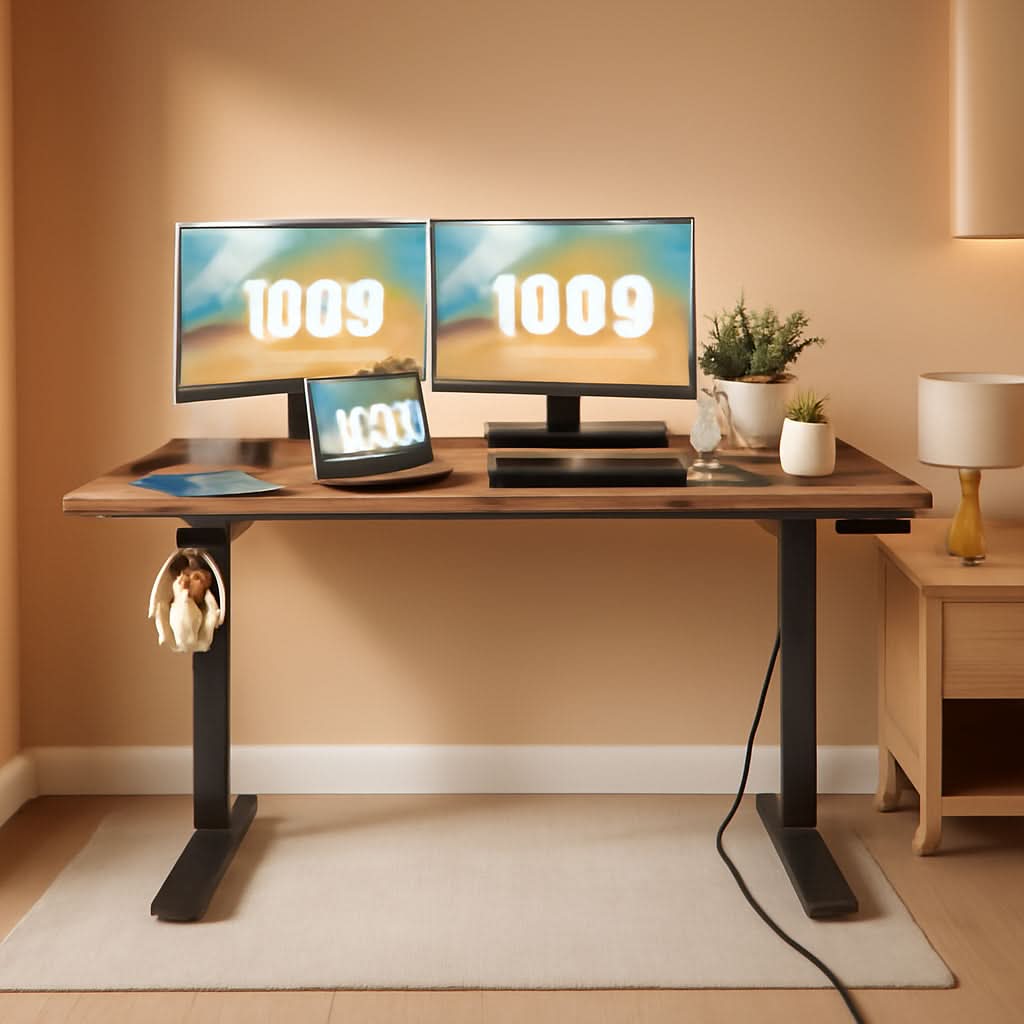 Electric Standing Desk 55 x 24 In With Charging Station