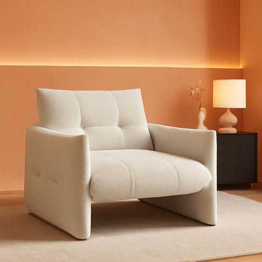 33.9 Inch Sherpa Fabric Upholstered Accent Armchair
