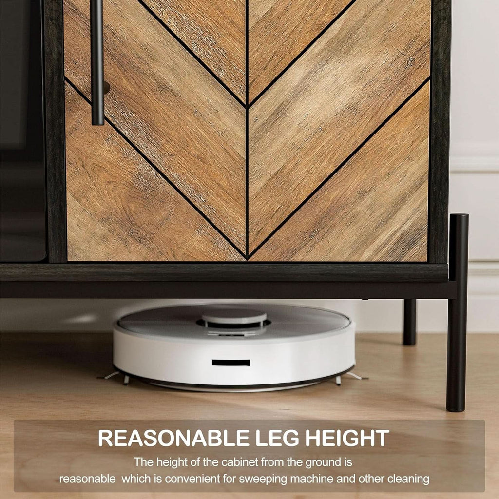 68 Inch TV Stand With 36 Inch Electric Fireplace Heater