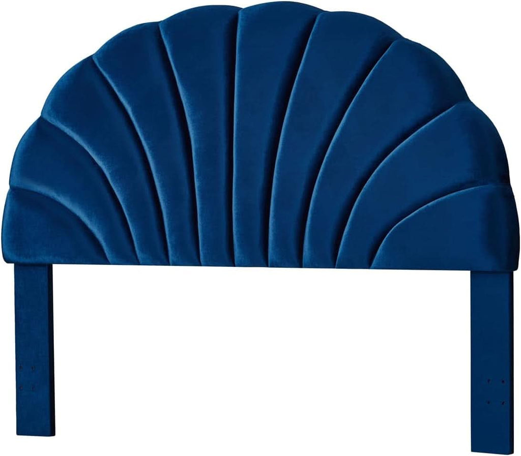 Elegant Crown Design Upholstered Velvet King Headboard